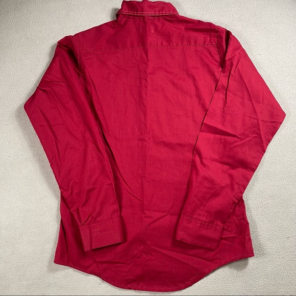 E&W Slim & Trim 📌 Sz small VINTAGE red button down white front stitching design - Picture 5 of 6